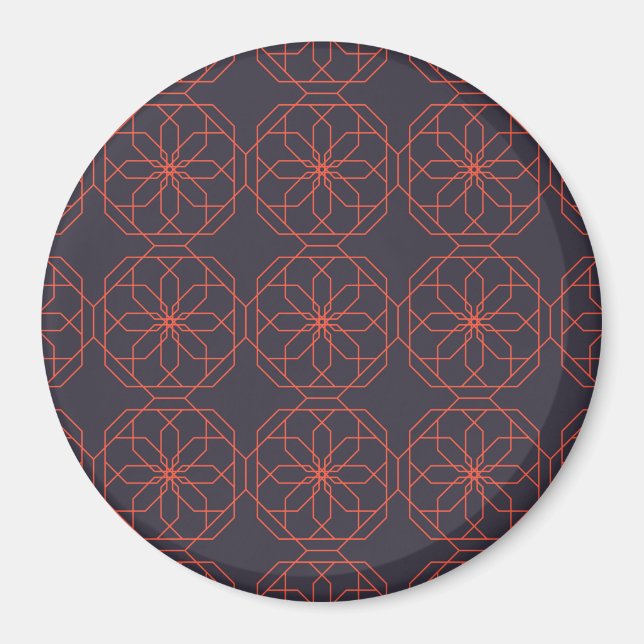 Imán Absorción de flores geométricas elegantes, lindas  (Frente)