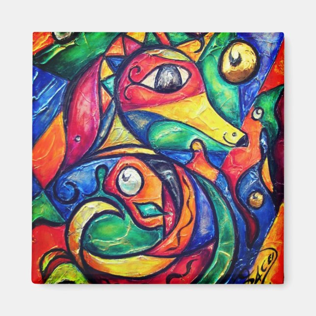 Imán Abstracción de caballito de mar (Frente)