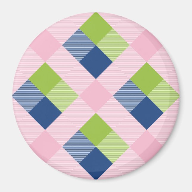 Imán Abstracción geométrica cuadrada 18 (Frente)