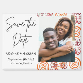 Imán Abstract African Shape Photo Wedding Save the Date