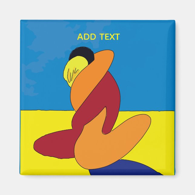 Imán Abstract Couple On Beach (Frente)