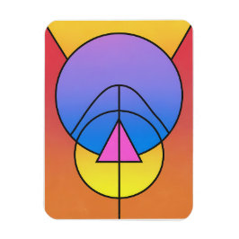 Imán Abstract Geometric Circles Line Colorful Poster