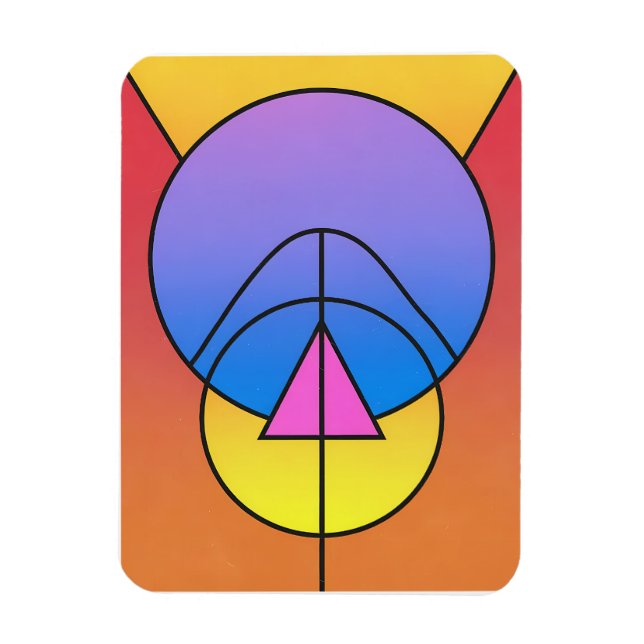 Imán Abstract Geometric Circles Line Colorful Poster (Vertical)