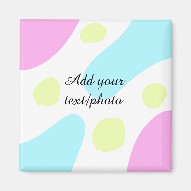 Imán Abstract geometric shapes pastel add name photo ba (Frente)