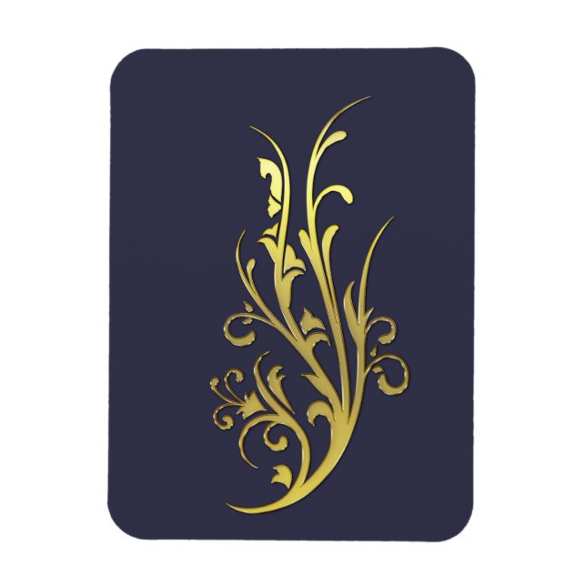 Imán Abstract Luxury Faux Gold Flower (Vertical)