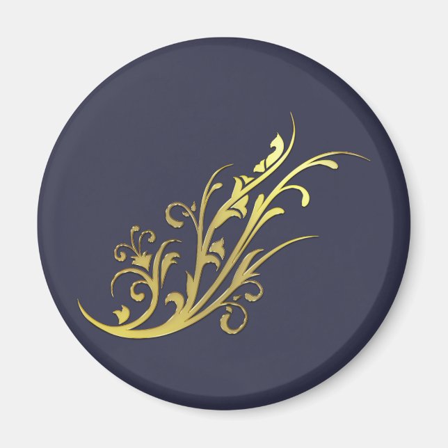Imán Abstract Luxury Faux Gold Flower (Frente)