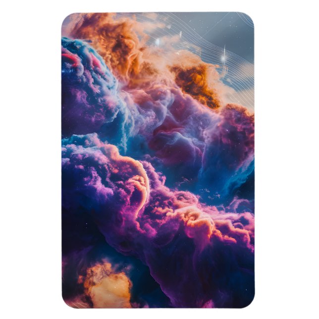 Imán Abstract Space Nebula Art - Colorful Cosmic (Vertical)