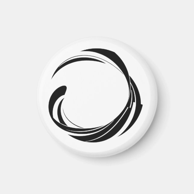 Imán Abstract Swirl Circle Design – curved ring artwork (Frente)