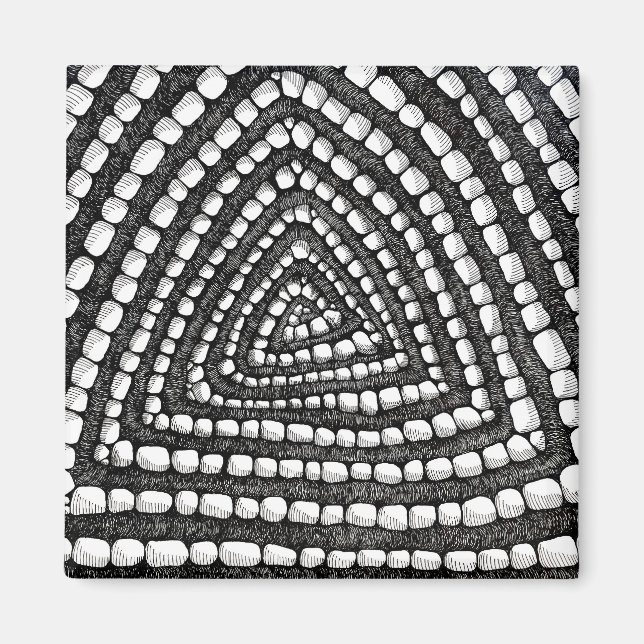 Imán Abstract Triangle Detailed Pen and Ink Shapes  (Frente)