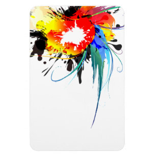 Imán Abstract Wild Parrot Paint Splatters