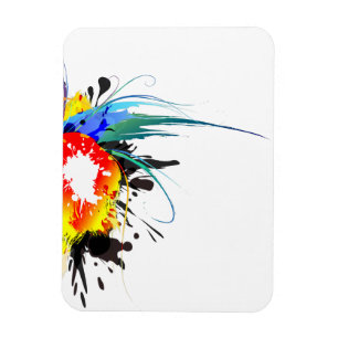 Imán Abstract Wild Parrot Paint Splatters