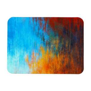 Imán Abstracto colorido azul turquesa, naranja y rojo