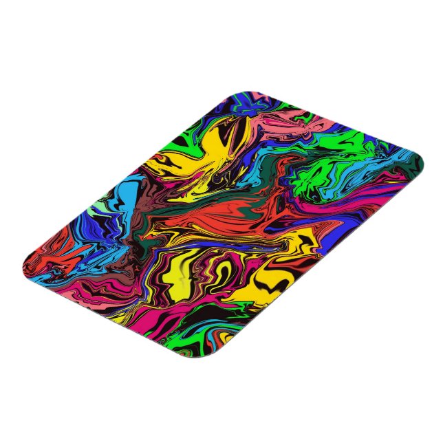 Imán Abstracto Colorido Twirly / Paseado / (Lado Izquierdo)