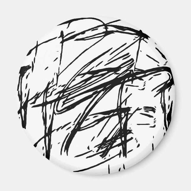 Imán Abstracto en blanco y negro (Frente)