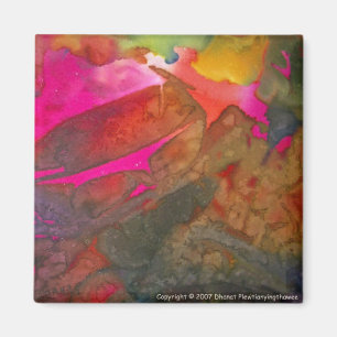 Imán abstracto rosado brillante
