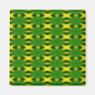 Imán abstracto verde y amarillo