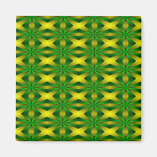 Imán abstracto verde y amarillo (Frente)