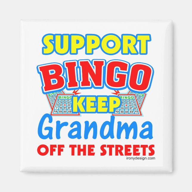 Imán Abuela de Bingo de Apoyo (Frente)