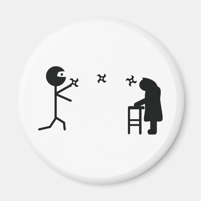 Imán abuela de combate ninja negra mala (Frente)