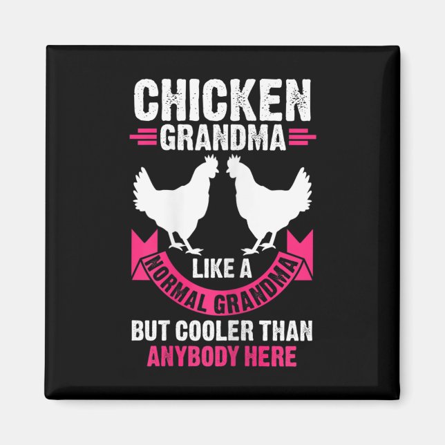 Imán Abuela de pollo de mujeres como una abuela normal  (Frente)