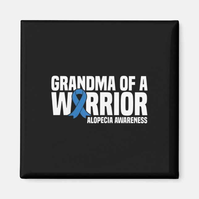 Imán Abuela de un Guerrero Cinta Azul Alopecia Awarenes (Frente)