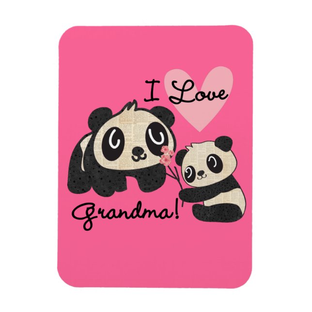Imán Abuela del amor de los osos de panda I (Vertical)
