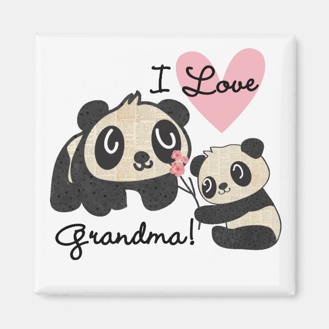 Imán Abuela del amor de los osos de panda I (Frente)