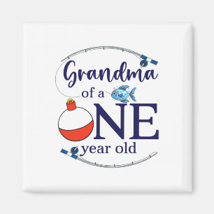 Imán Abuela Del Primer Cumpleaños Del Niño Pescador Del
