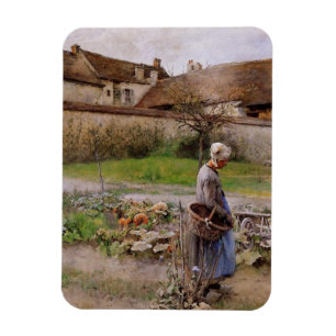 Imán Abuela en su jardín de octubre