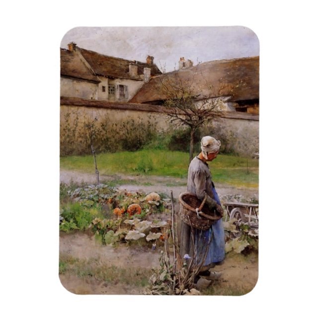 Imán Abuela en su jardín de octubre (Vertical)