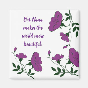 Imán Abuela especial Nana Floral Purple Flower