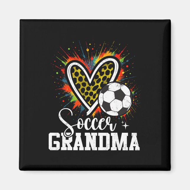 Imán Abuela Fútbol Corazón de Leopardo  (Frente)