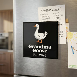 Imán Abuela Ganso Año Est Cute Minimalista Ganso