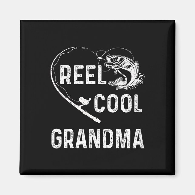 Imán Abuela genial de pesca retro para madres  (Frente)