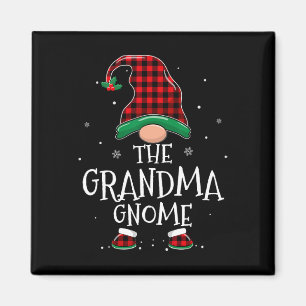 Imán Abuela Gnome Xmas Familia Navidades de Plaid