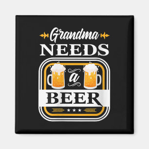 Imán Abuela necesita una cerveza novia y novio bebedor
