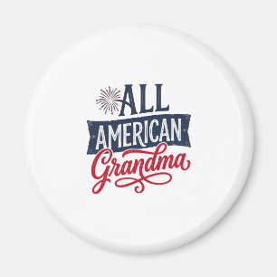 Imán Abuela Patriótica Americana Diseño de Fuegos Artif
