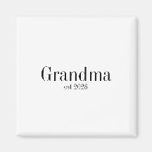 Abuela personalizada minimalista en negro y blanco