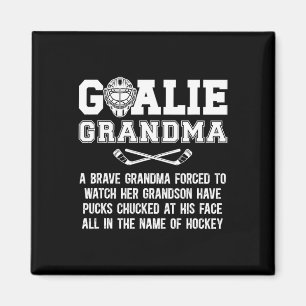 Imán Abuela portera de hockey de una abuela guardiana d