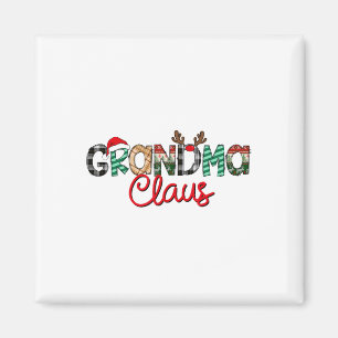 Imán Abuela Retro Claus Navidades renos a juego