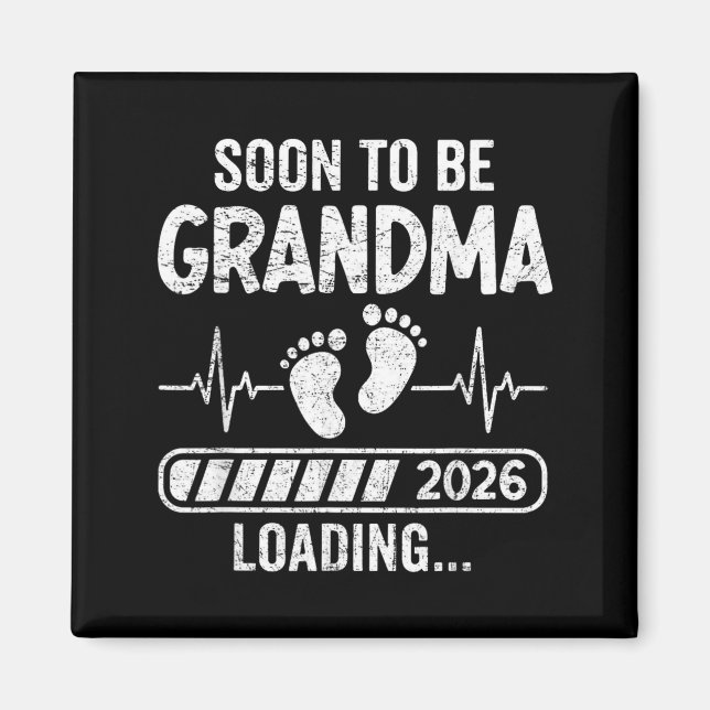 Imán Abuela Retro Pronto 2026 Cargando Embarazo (Frente)
