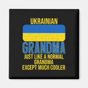 Imán Abuela ucraniana vintage bandera de Ucrania para e