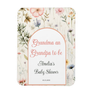 Imán Abuela y abuelo serán Baby Shower en flor
