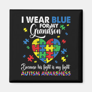Imán Abuelo Abuela Que Uso Azul Para El Autismo De Mi A
