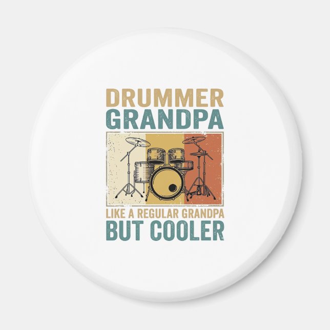 Imán Abuelo Baterista Como un Abuelo Normal Pero Más Gu (Frente)