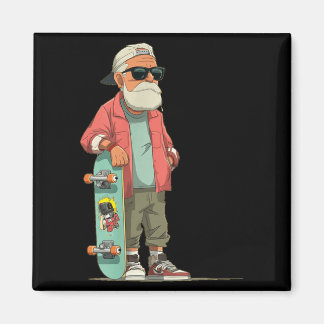 Imán Abuelo Causal con Patineta Genial para Adultos y