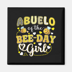 Imán Abuelo de la chica del cumpleaños de abeja diverti