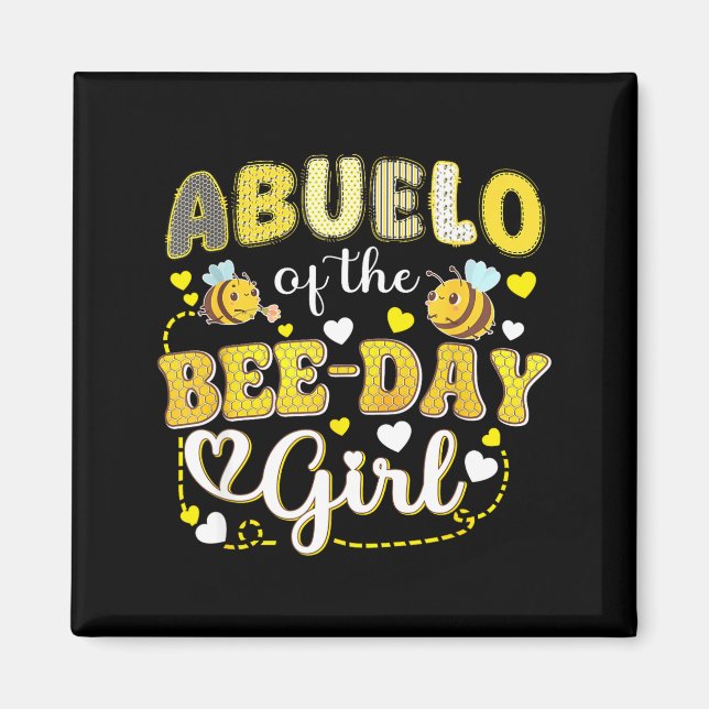 Imán Abuelo de la chica del cumpleaños de abeja diverti (Frente)