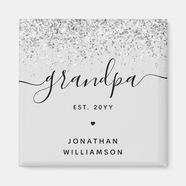 Imán Abuelo Est Confeti Brillante Regalos Personalizado (Frente)