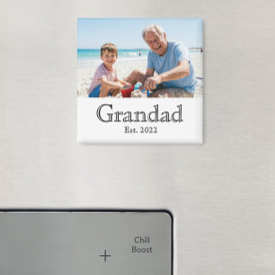 Imán Abuelo Establecido Foto Negrita Minimalista
